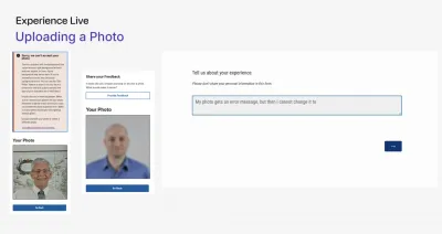 Screen capture of online application process.